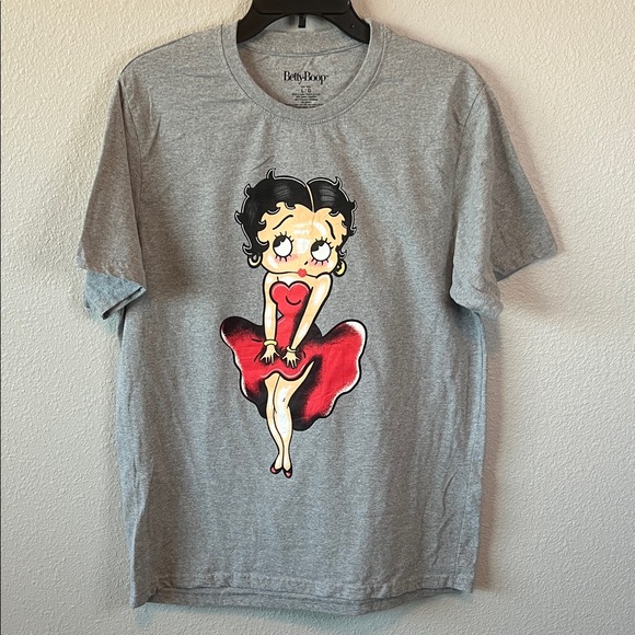 Betty Boop Graphic TShirt Gray Size Large - Picture 2 of 4